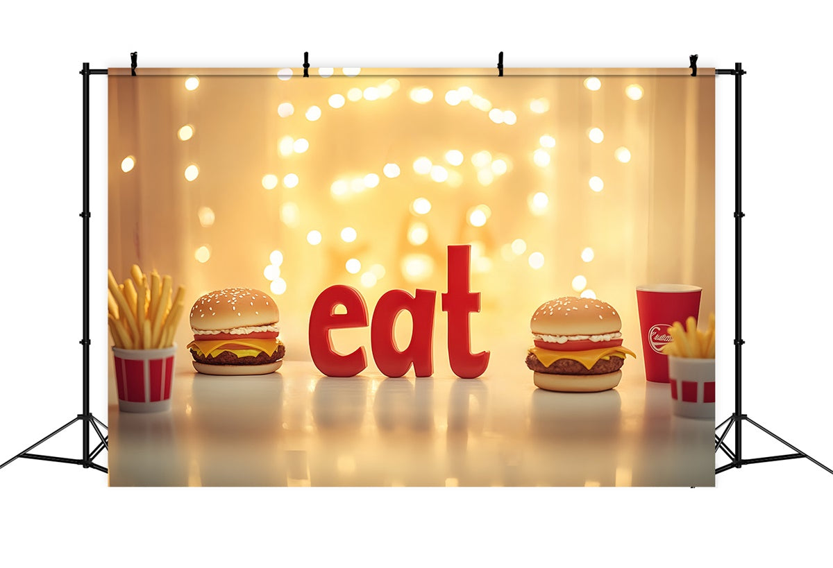 Cake Smash Backdrops Burger Fries Glow Backdrop UK CSH6-314