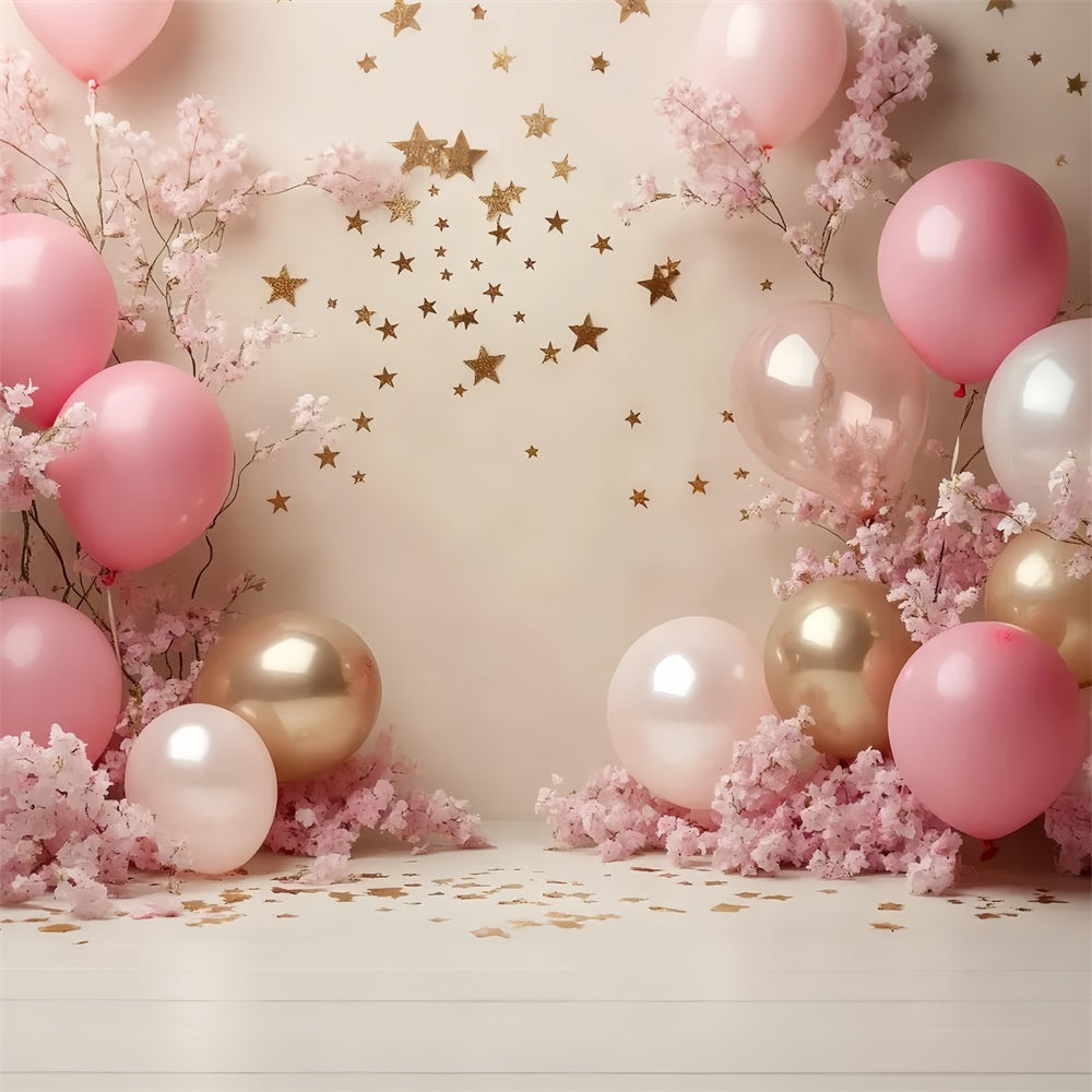 Cake Smash Backdrop Girl Glitter Balloon Garden Backdrop UK CSH6-322