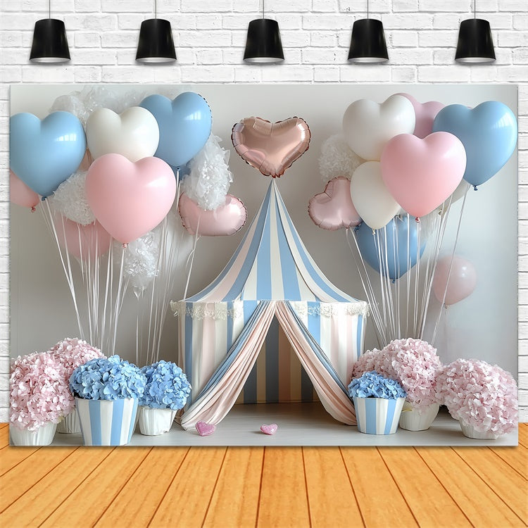Cake Smash Photography Backdrop Heart Balloon Tent Backdrop UK CSH6-323