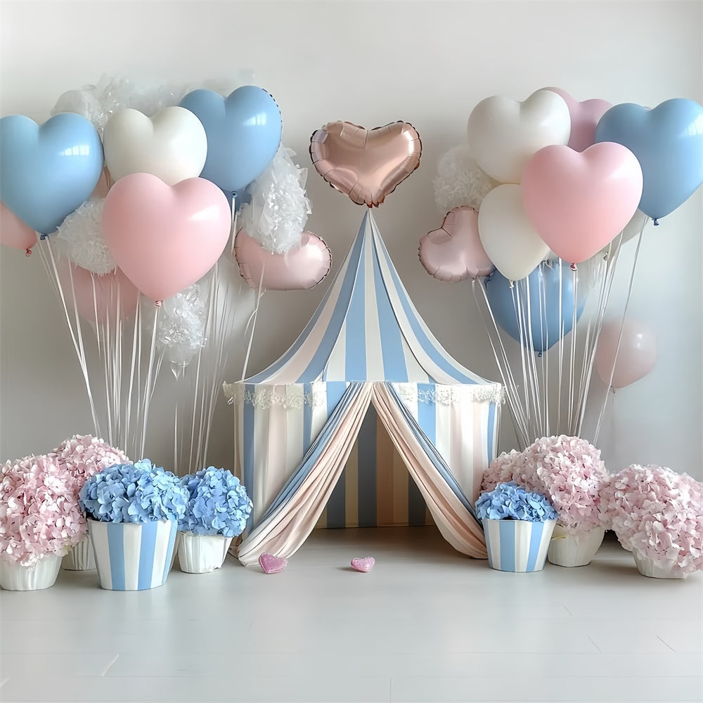 Cake Smash Photography Backdrop Heart Balloon Tent Backdrop UK CSH6-323