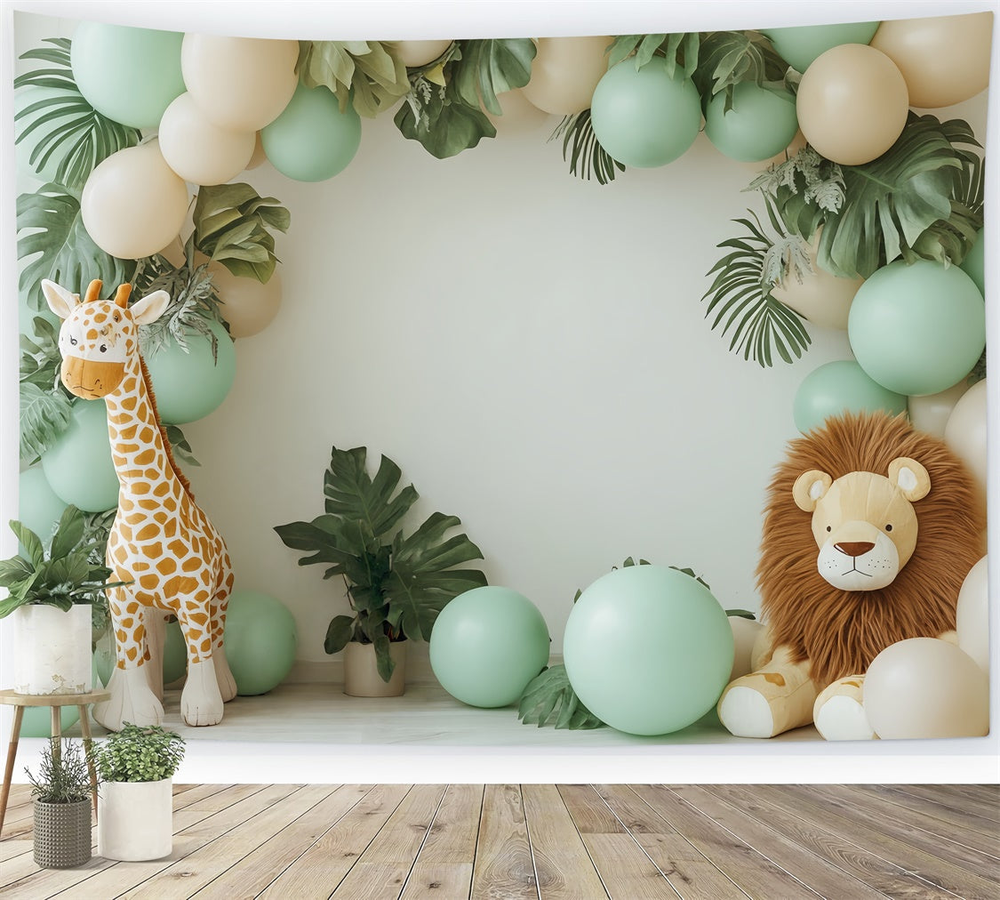 Birthday Photo Backdrop Wild Balloon Safari Backdrop UK CSH6-328
