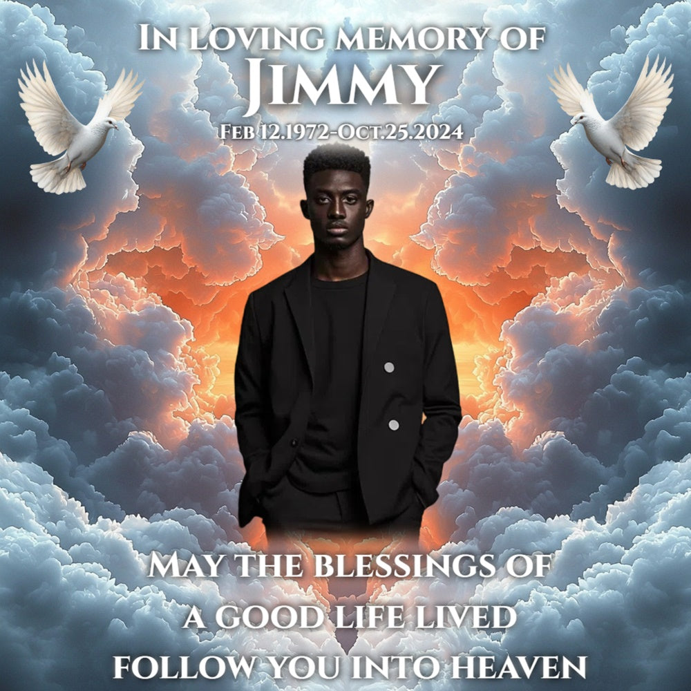 Memorial Backdrop Sunset Heaven Blessing Personalized Backdrop UK CSH6-373