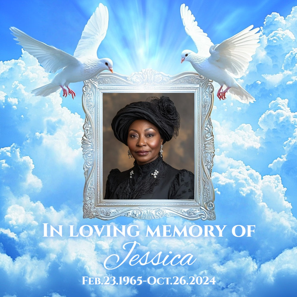 Memorial Backdrop Ideas Dove Sky Elegance Custom Backdrop UK CSH6-374