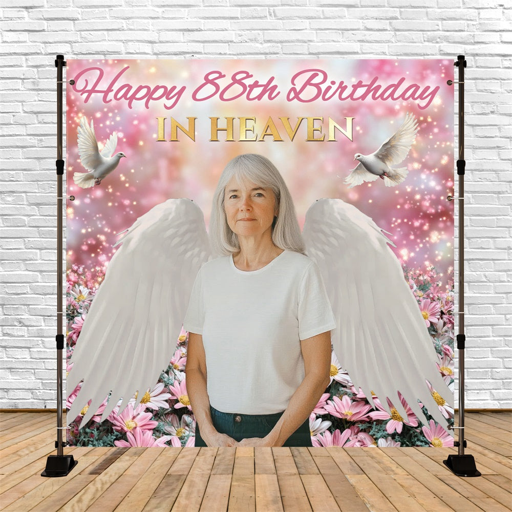 Memorial Backdrops Heavenly Birthday Glow Customized Backdrop UK CSH6-378