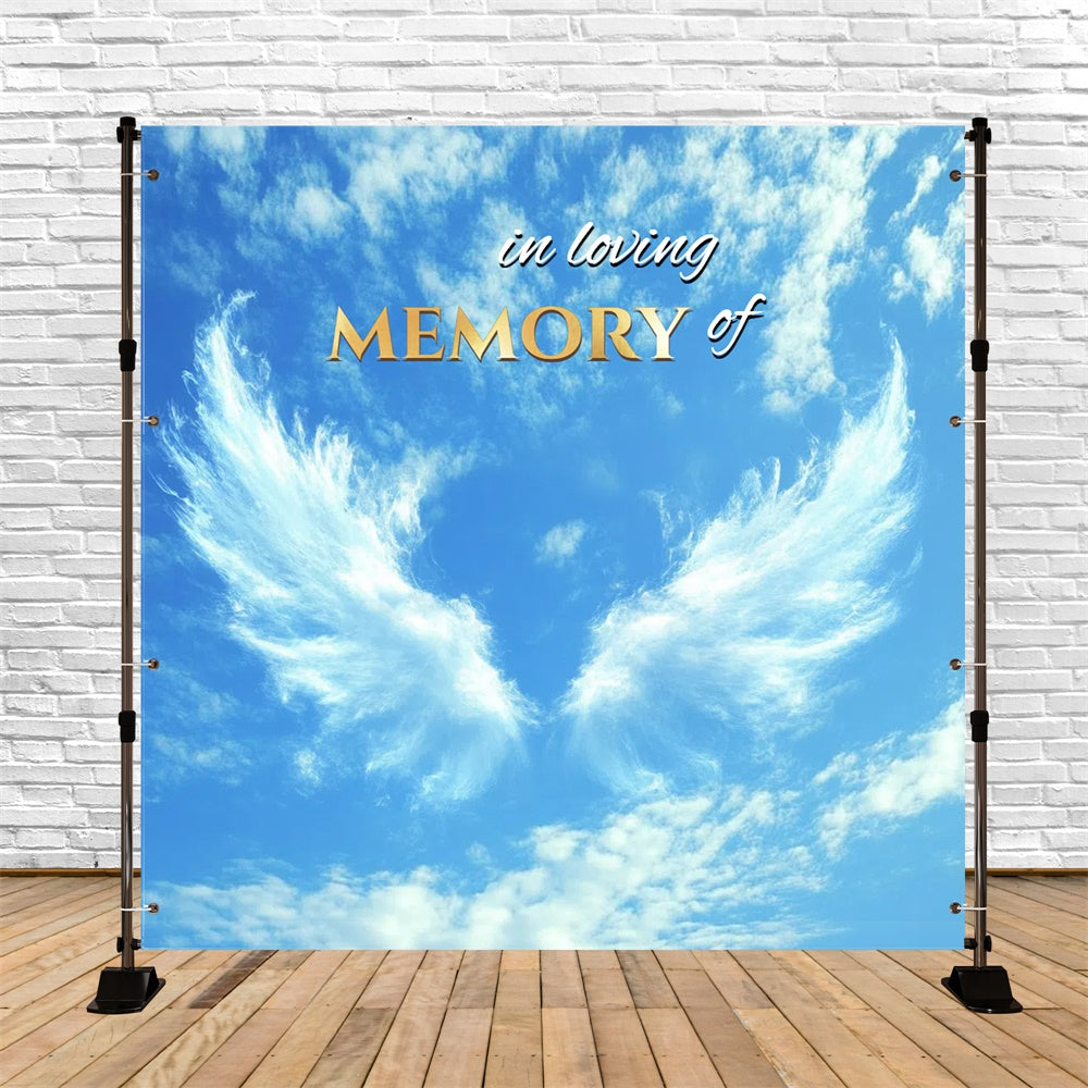 Memorial Backdrop Ideas Angel Wings Sky Personalized Backdrop UK CSH6-379