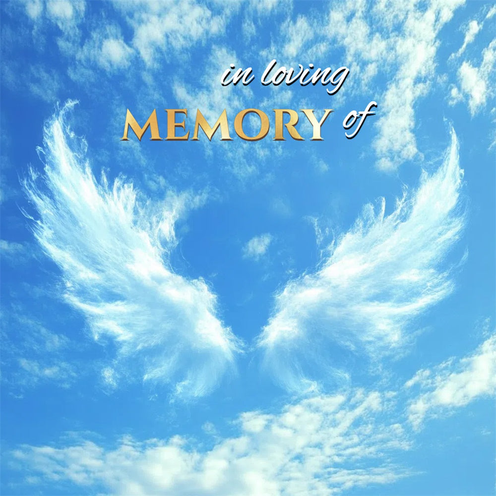 Memorial Backdrop Ideas Angel Wings Sky Personalized Backdrop UK CSH6-379