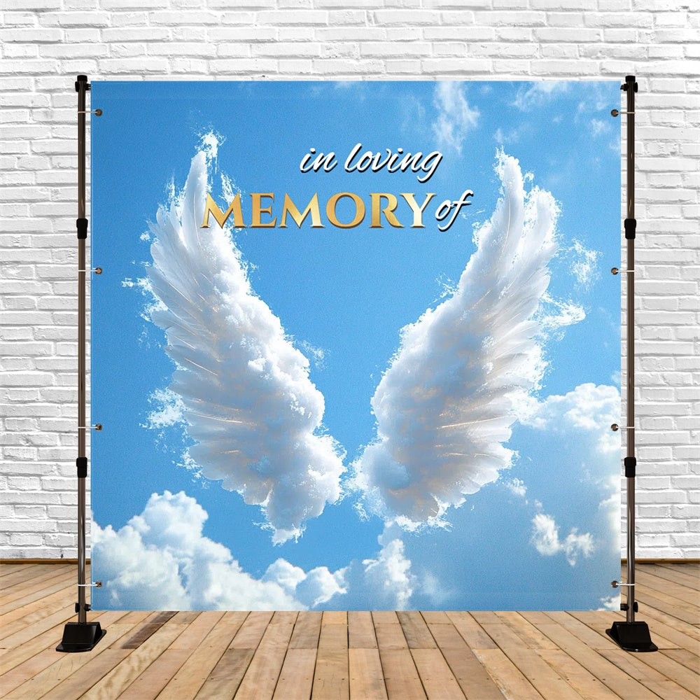 Memorial Backdrop Ideas Cloud Angel Wings Custom Backdrop UK CSH6-380