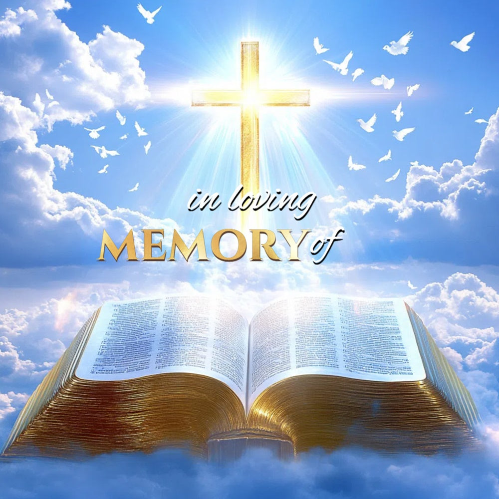 Memorial Backdrop Eternal Grace Cross Personalized Backdrop UK CSH6-385