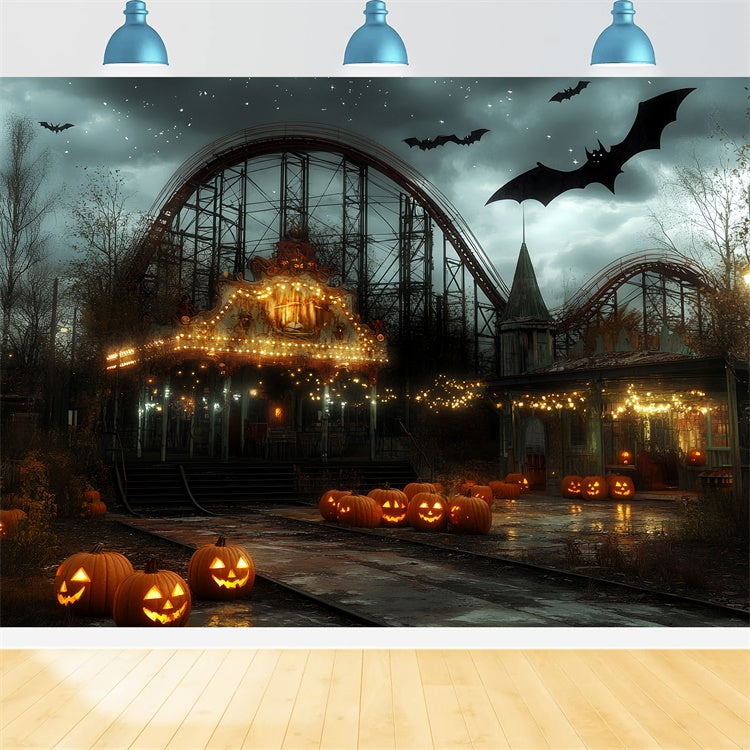 Halloween Photo Backdrops Haunted Lights Carnival Backdrop UK CSH6-69