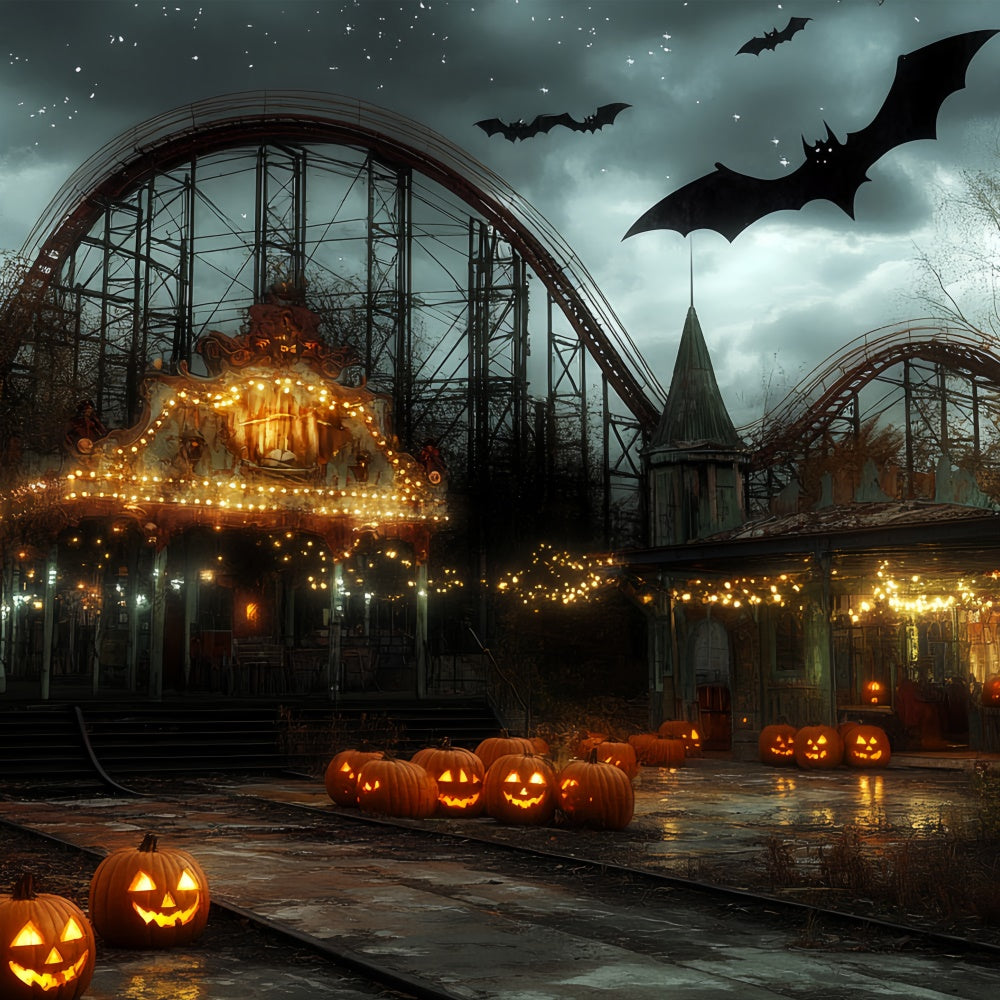Halloween Photo Backdrops Haunted Lights Carnival Backdrop UK CSH6-69