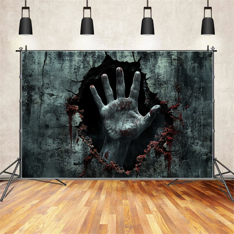 Scary Halloween Backdrop Bloody Breakout Horror Wall Backdrop UK CSH6-72