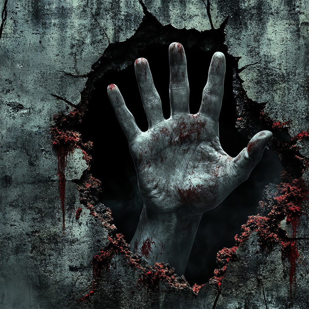 Scary Halloween Backdrop Bloody Breakout Horror Wall Backdrop UK CSH6-72