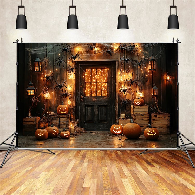 Halloween Backdrop Spooky Porch Lantern Spider Backdrop UK CSH6-80