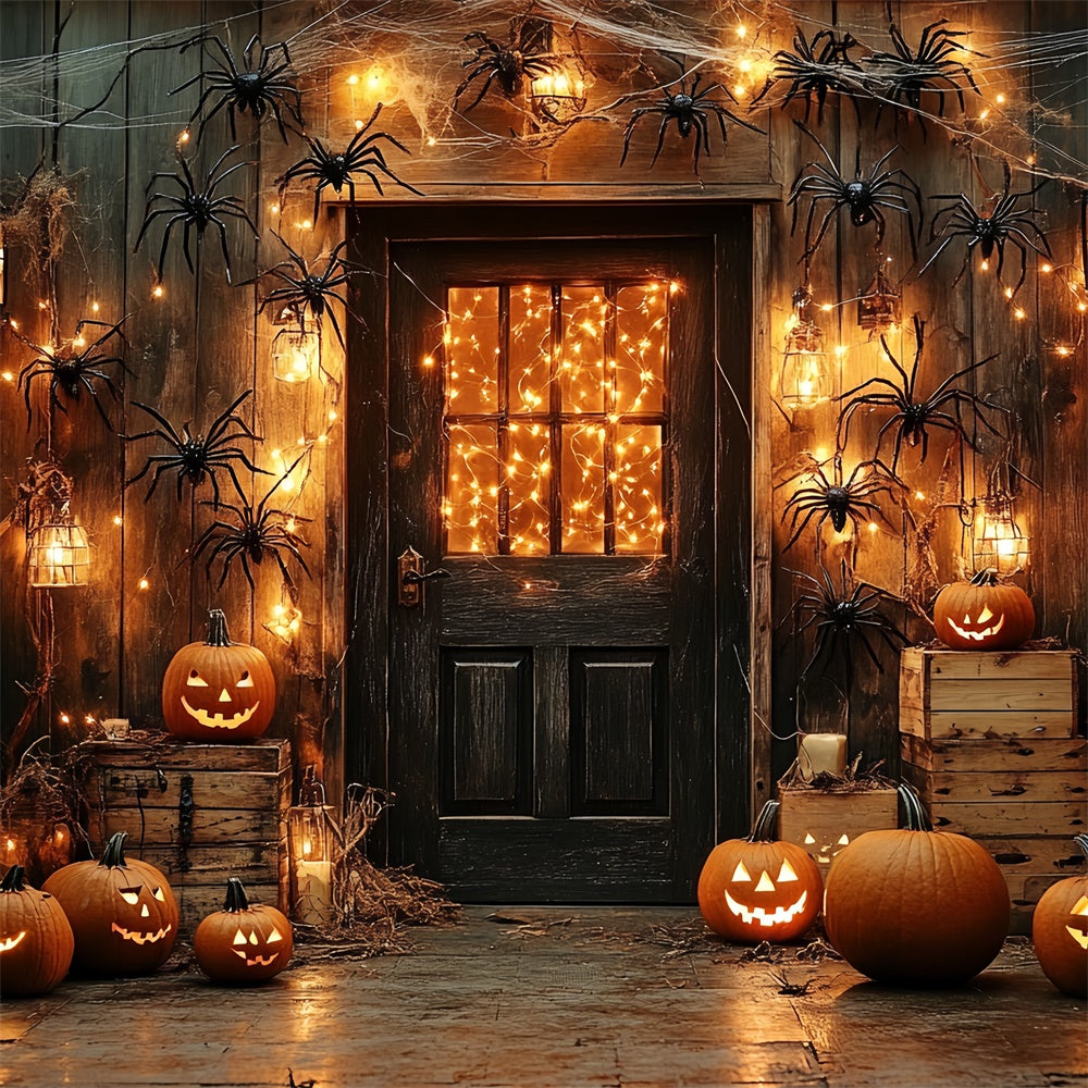 Halloween Backdrop Spooky Porch Lantern Spider Backdrop UK CSH6-80