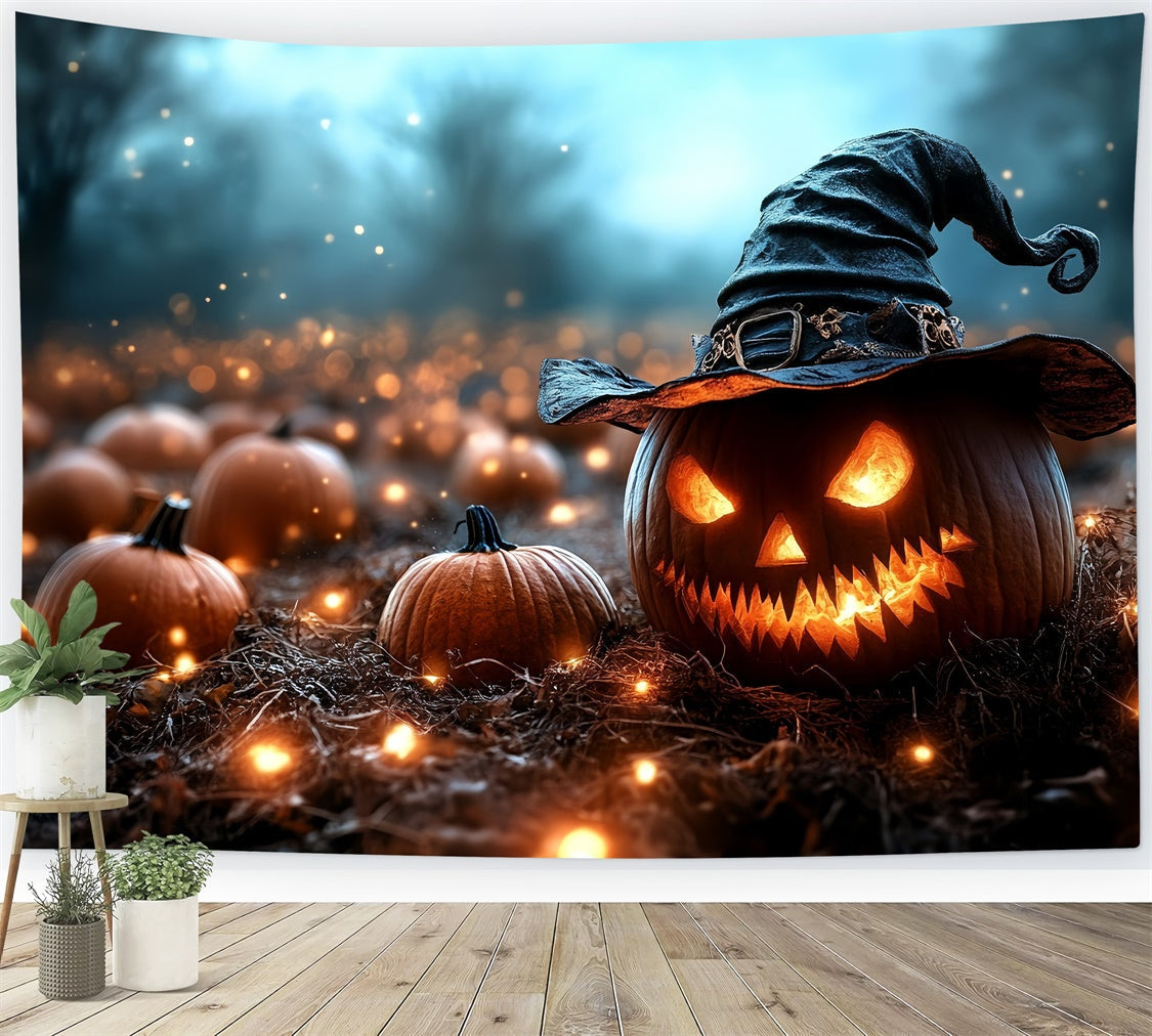 Halloween Photography Backdrop Wicked Pumpkin Wizard Backdrop UK CSH6-83