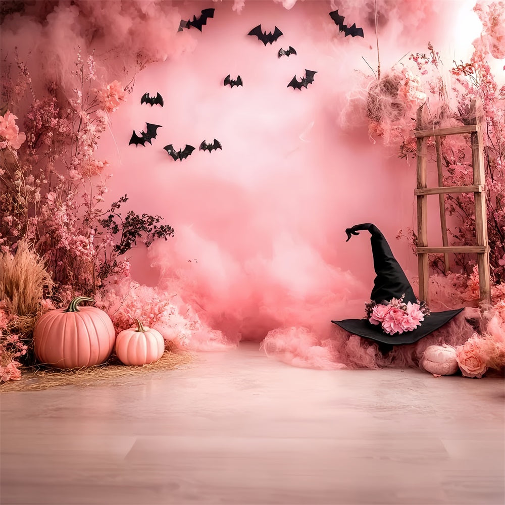 Halloween Wall Backdrop Pink Witch Garden Backdrop UK CSH6-87