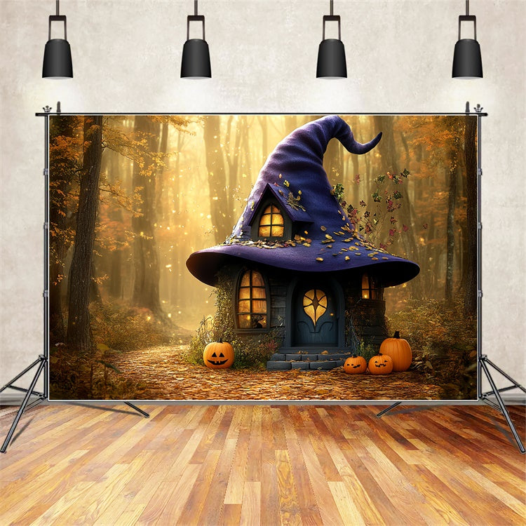Forest Backdrops Forest Spell Hut Halloween Photo Backdrop UK CSH6-88