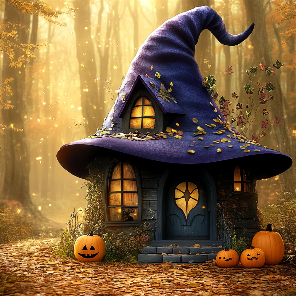 Forest Backdrops Forest Spell Hut Halloween Photo Backdrop UK CSH6-88