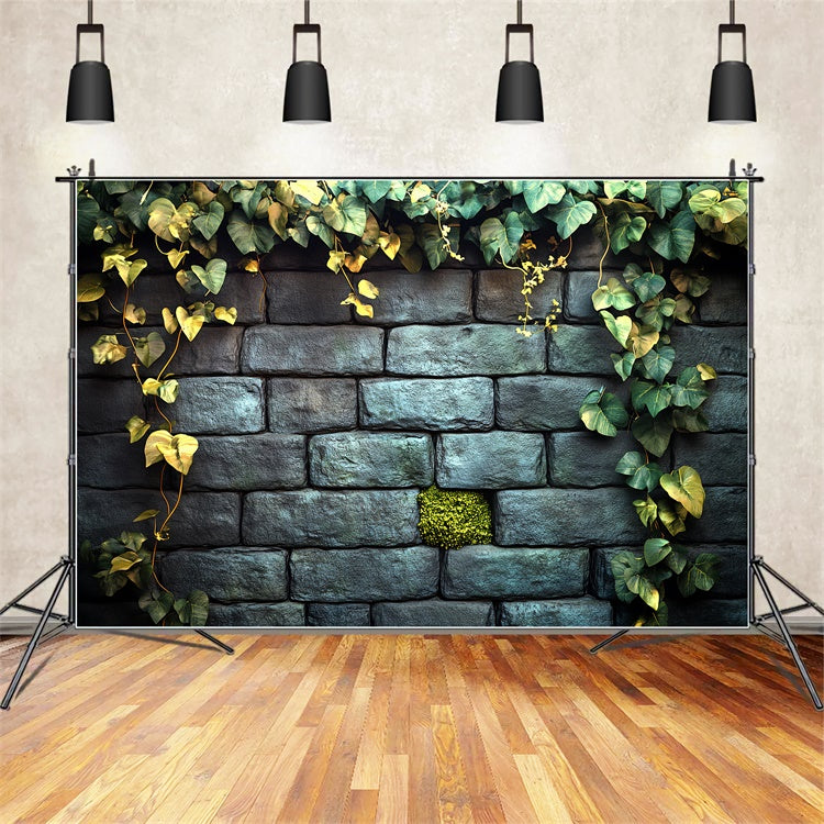 Halloween Wall Backdrop Ivy Garden Stone Wall Backdrop UK CSH6-92