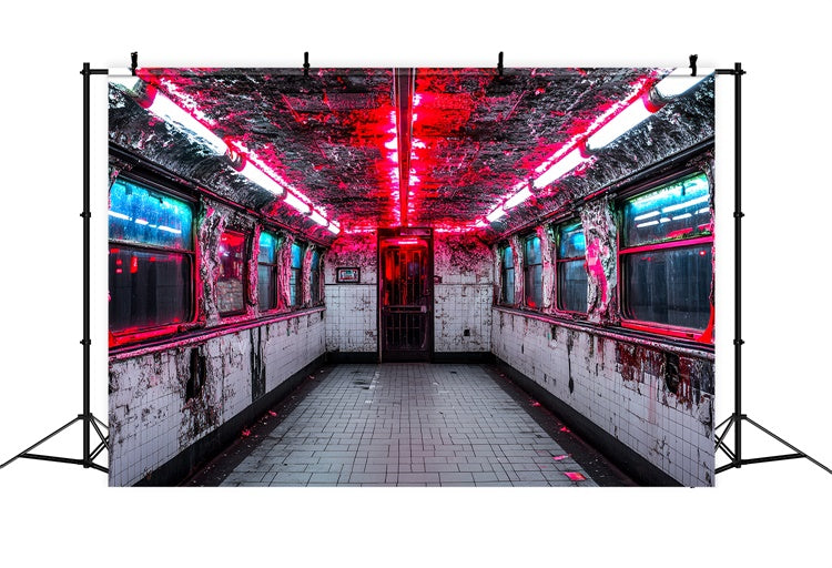 Halloween Photography Backdrops Horror Train Car Backdrop UK CSH6-93