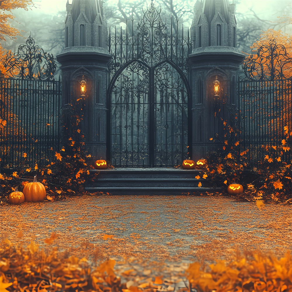 Halloween Backdrop Ideas Enchanted Pumpkin Gate Backdrop UK CSH6-99