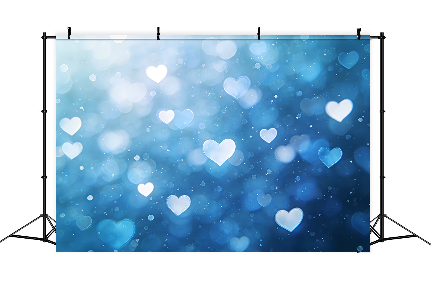 Bokeh Valentine Backdrop Romantic Blue Heart Glow Valentines Backdrop UK CSH61-104
