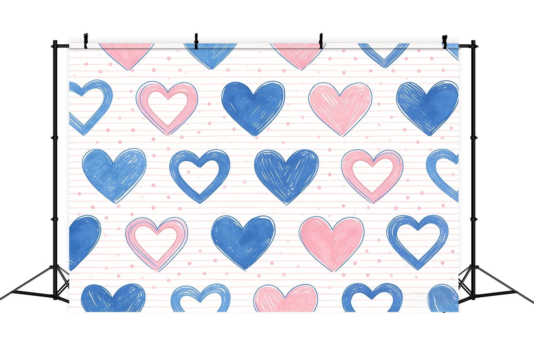 90s Valentine Backdrop Pastel Heart Sketch Pattern Valentine's Backdrop UK CSH61-107