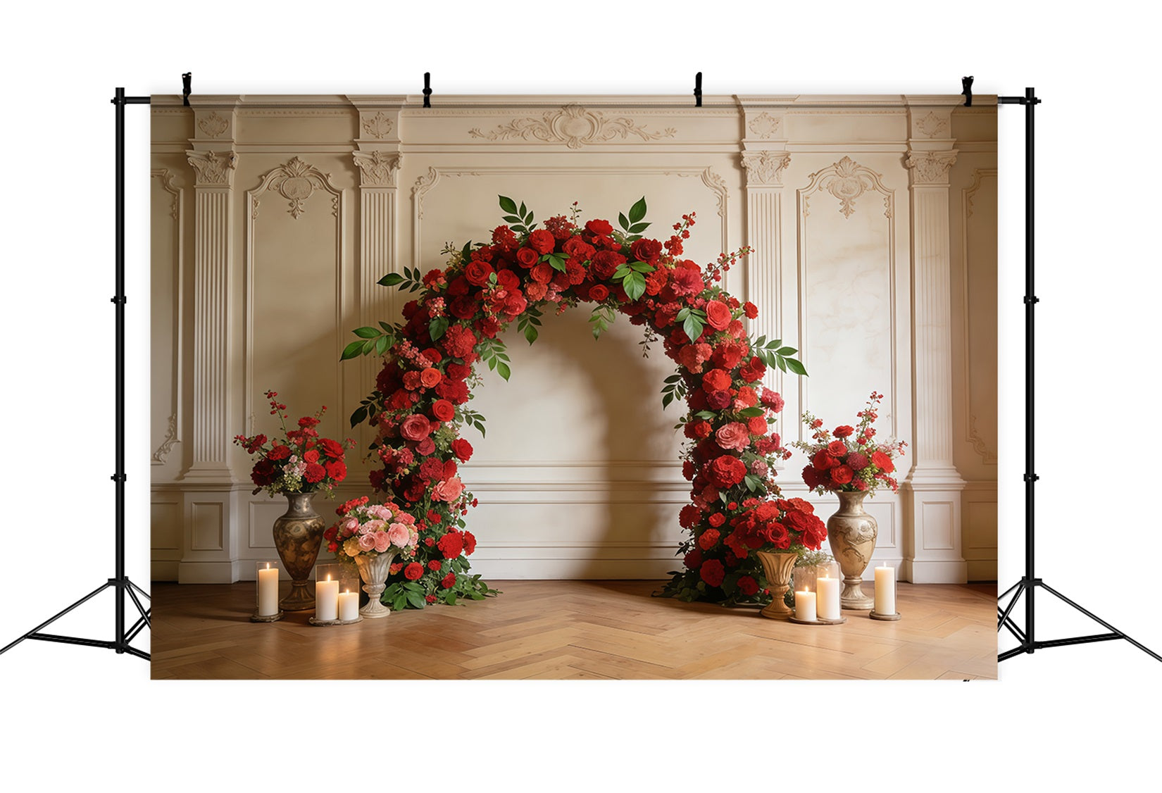Wildflower Backdrop Ideas Elegant Red Rose Archway Pastel Floral Backdrop UK CSH61-128