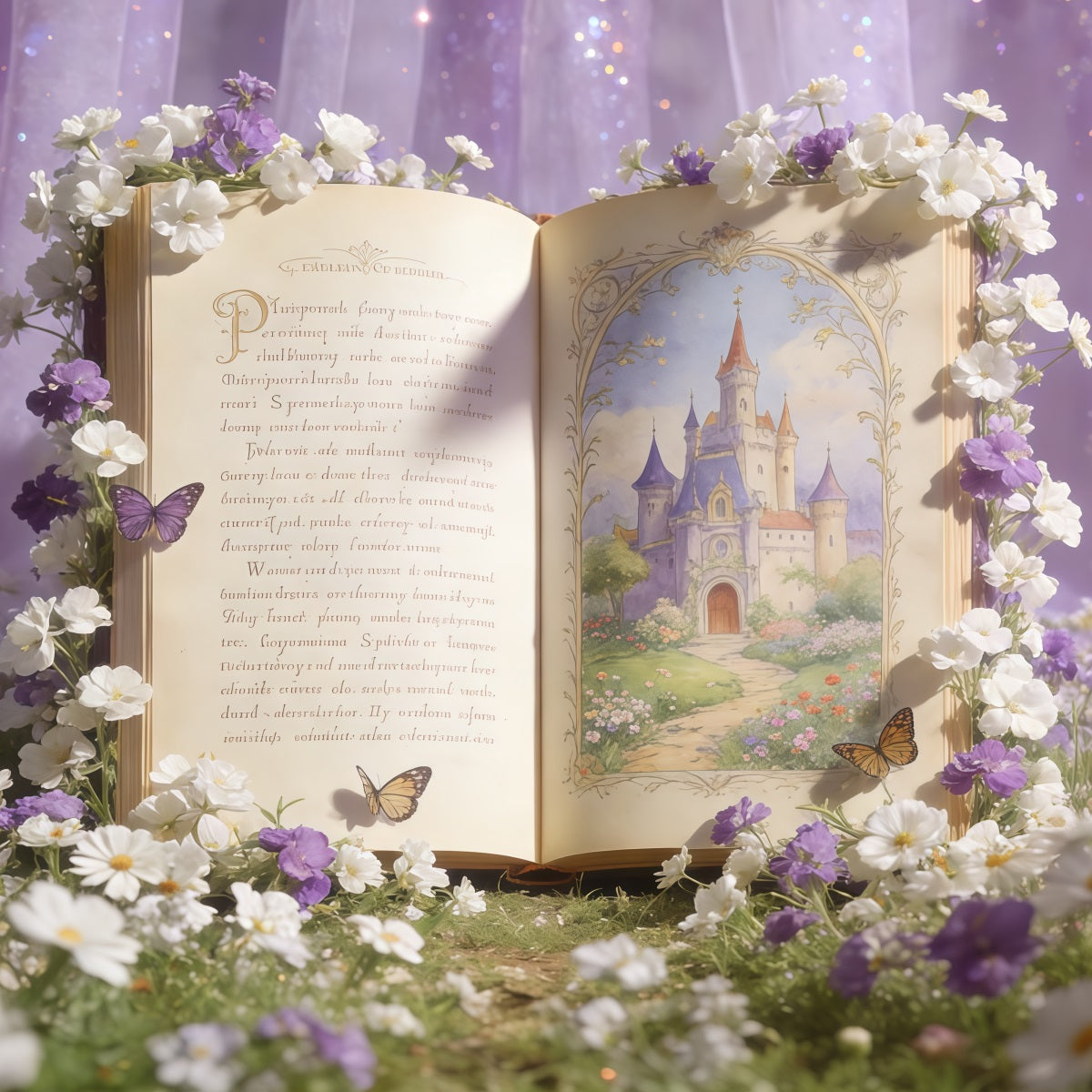 Wildflower Backdrop Ideas Enchanted Storybook Fairy Garden Pastel Floral Backdrop UK CSH61-129