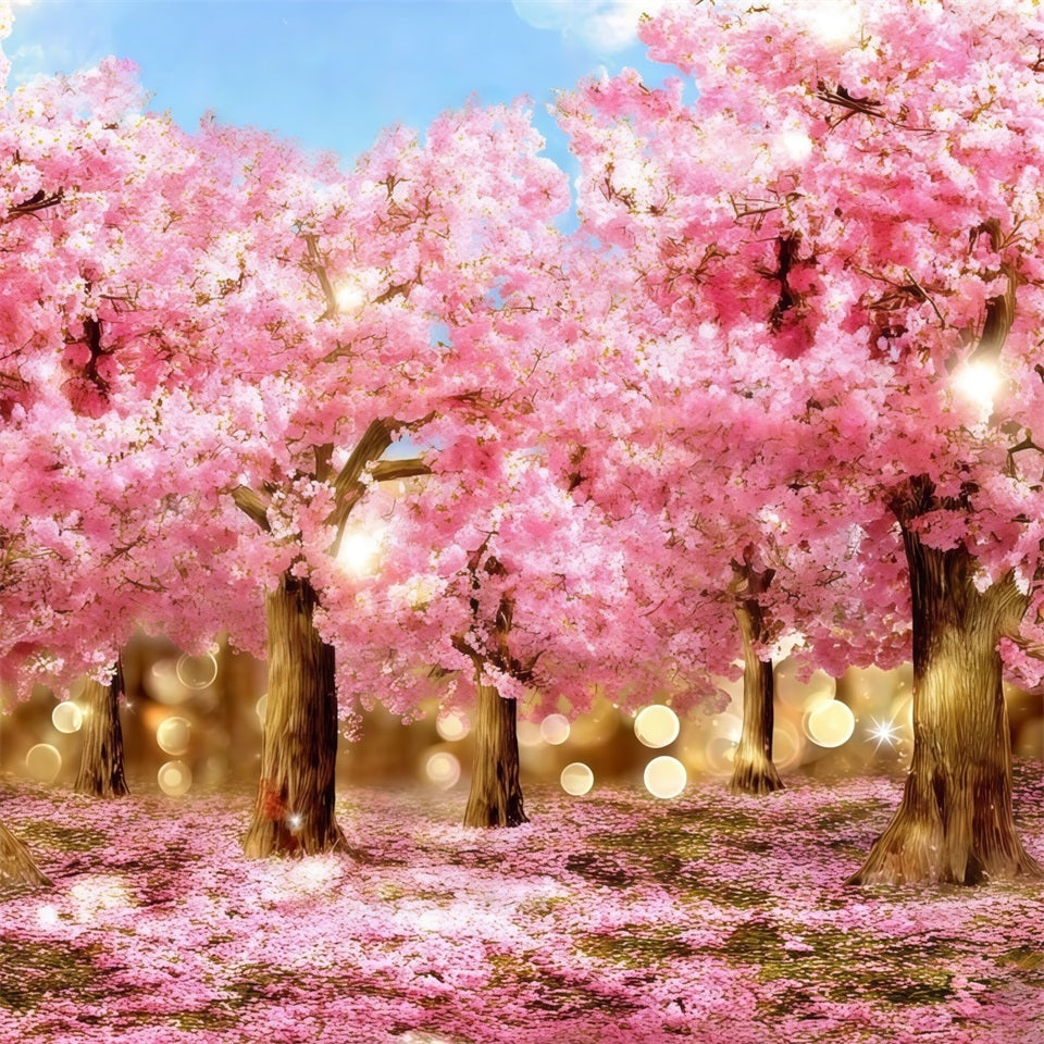 Cherry Blossom Backdrop Ideas Sparkling Pink Blossom Forest Floral Backdrop Photography UK CSH61-136