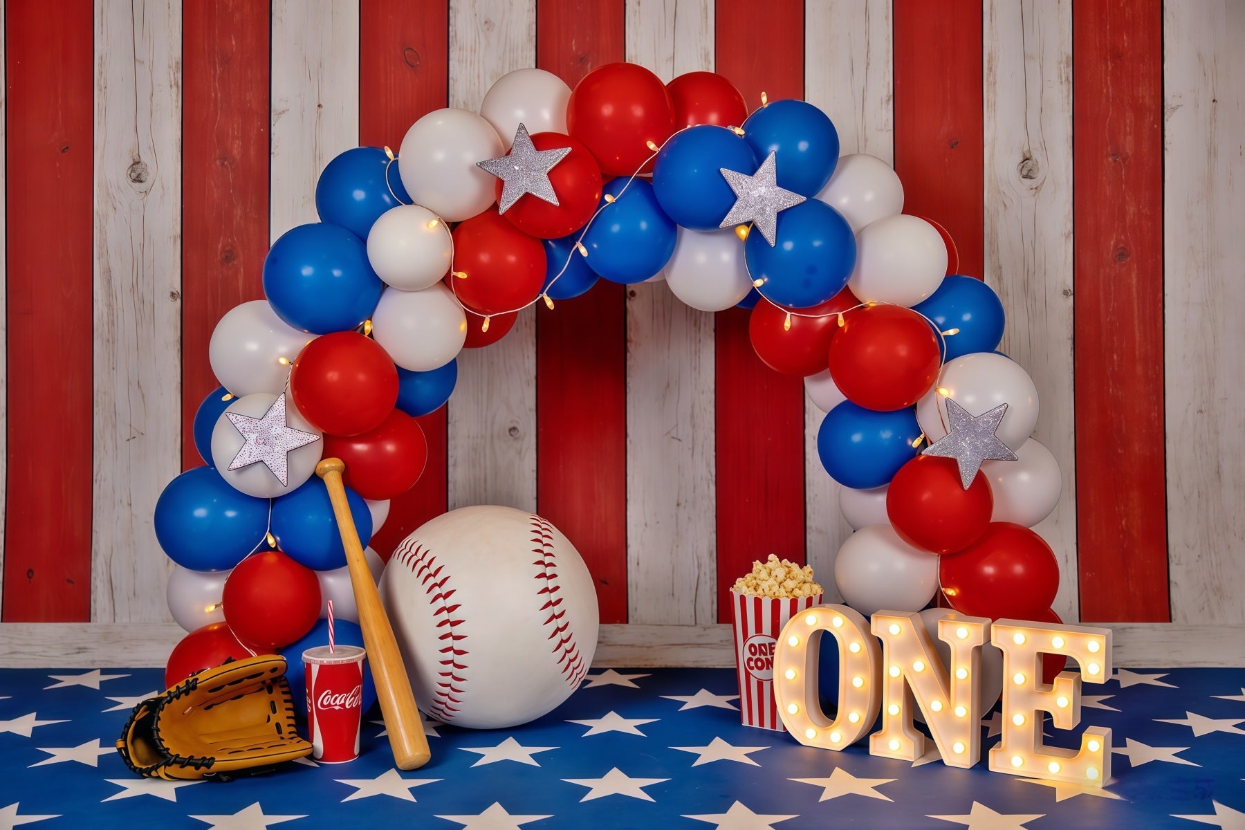 Baseball Photography Backdrop Balloon Arch 1st Birthday Sports Backdrop UK CSH61-173