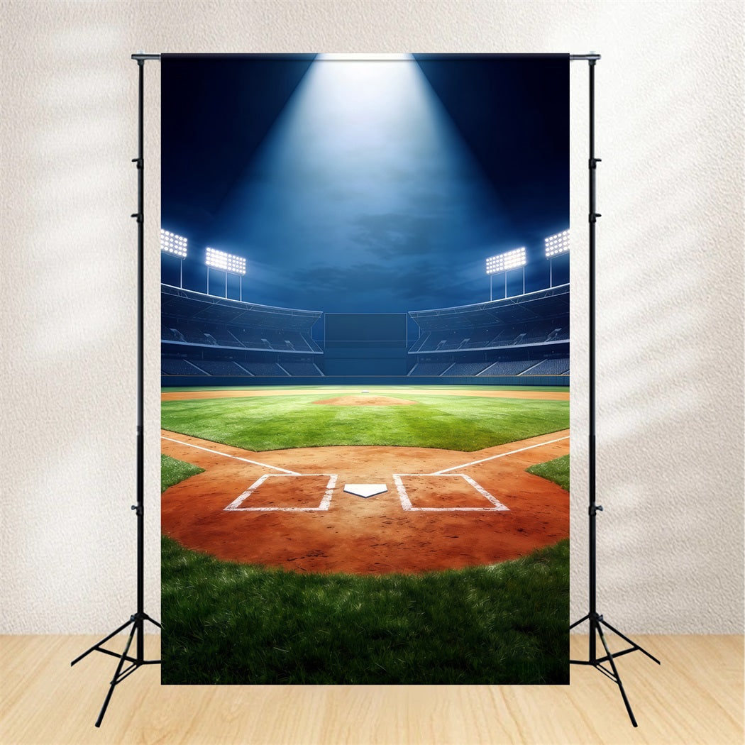 Baseball Photography Backdrop Grand Arena Spotlight Field Sport Backdrop UK CSH61-178