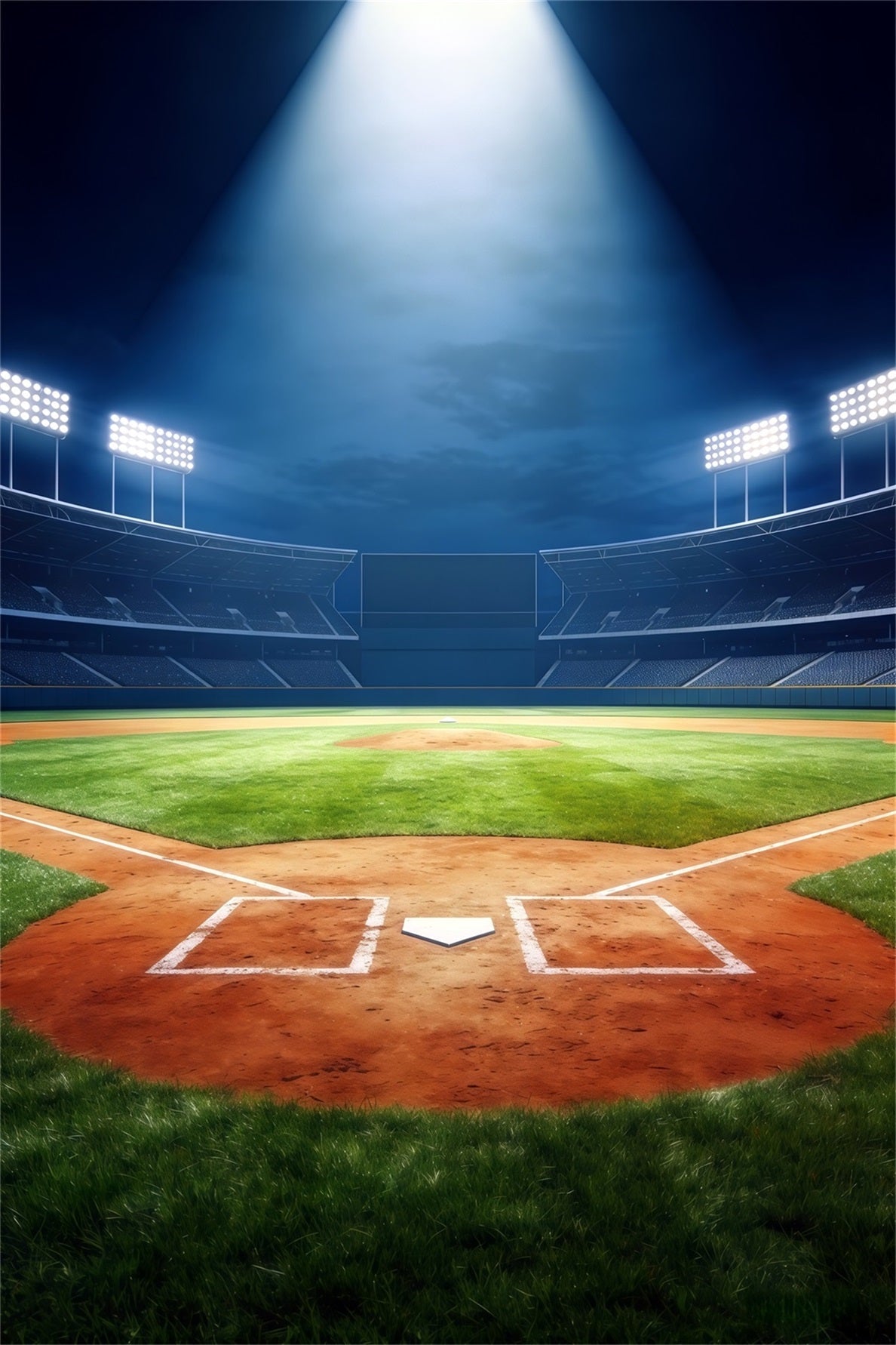 Baseball Photography Backdrop Grand Arena Spotlight Field Sport Backdrop UK CSH61-178
