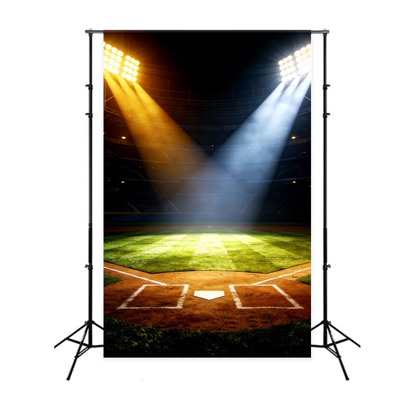 Baseball Backdrop For Pictures Dual Color Stadium Lights Sports Photo Backdrops UK CSH61-179