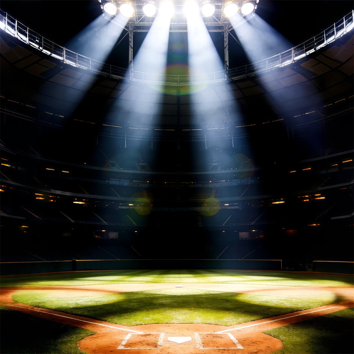 Baseball Field Photo Backdrop Championship Spotlight Tower Sports Photography Backdrop UK CSH61-180