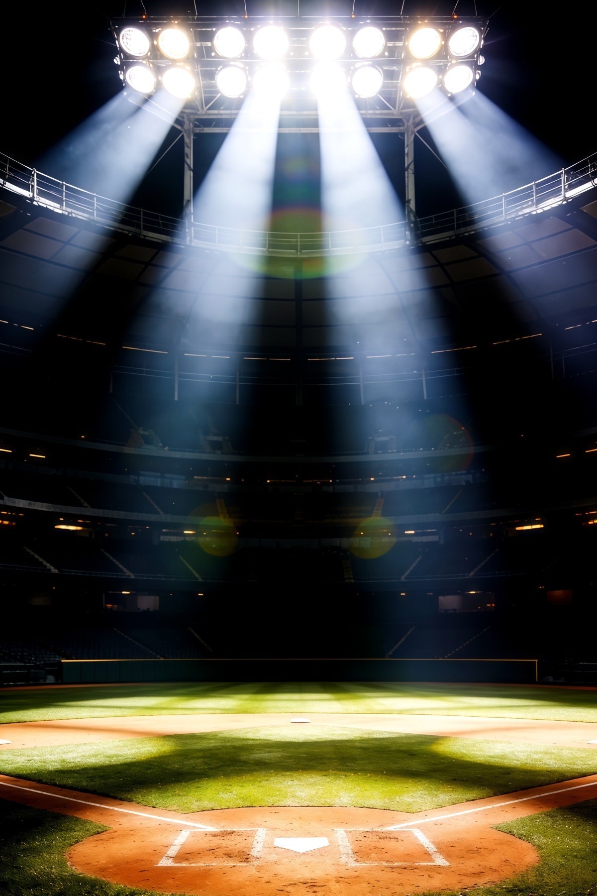 Baseball Field Photo Backdrop Championship Spotlight Tower Sports Photography Backdrop UK CSH61-180