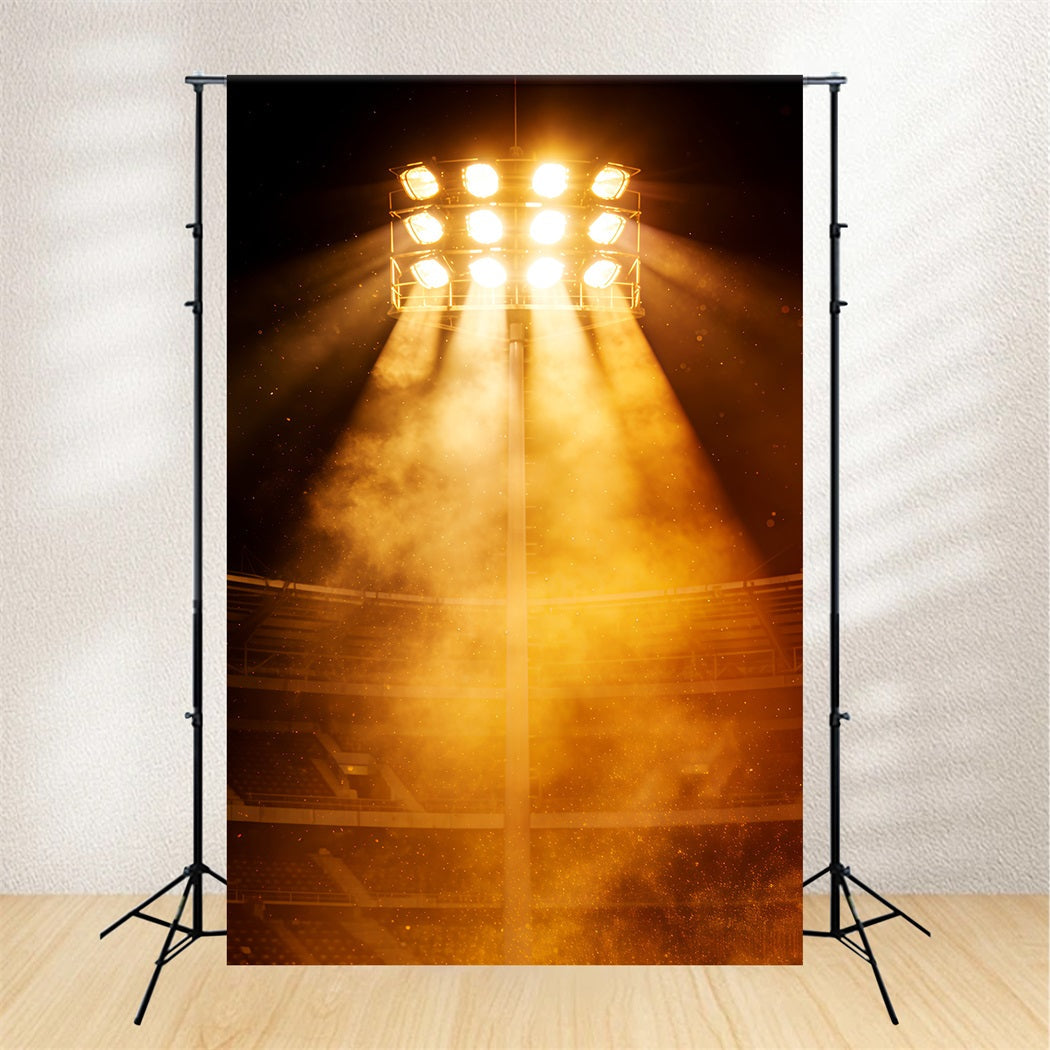 Baseball Backdrop Golden Stadium Light Burst Sports Photography Backdrop UK CSH61-181