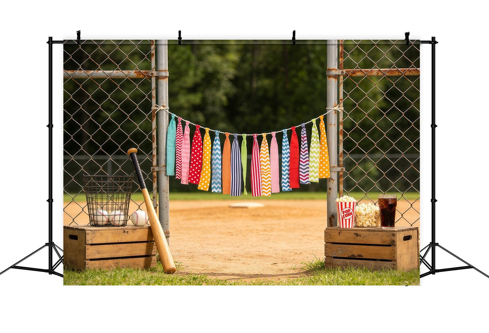 Baseball Field Backdrop Playful Dugout Party Gate Sports Theme Backdrop UK CSH61-183
