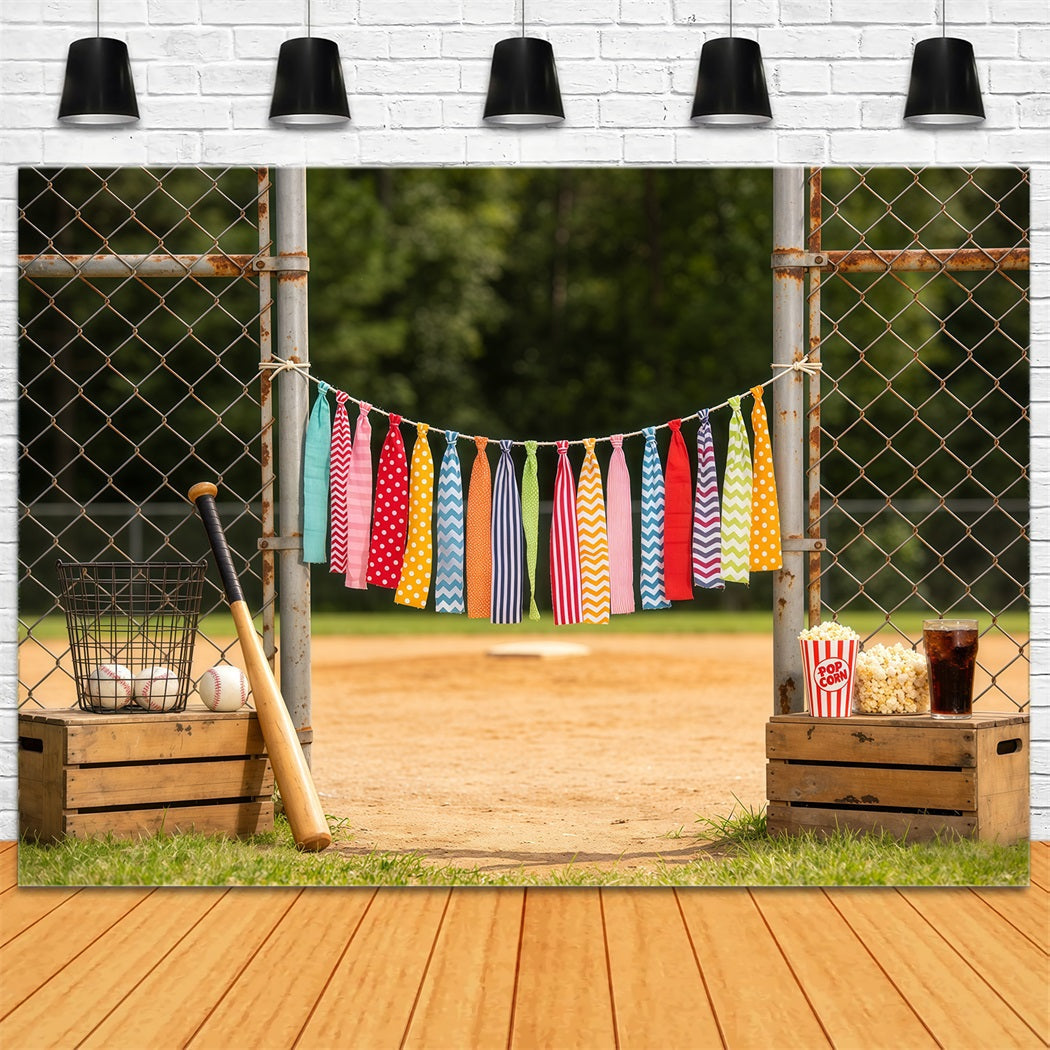 Baseball Field Backdrop Playful Dugout Party Gate Sports Theme Backdrop UK CSH61-183