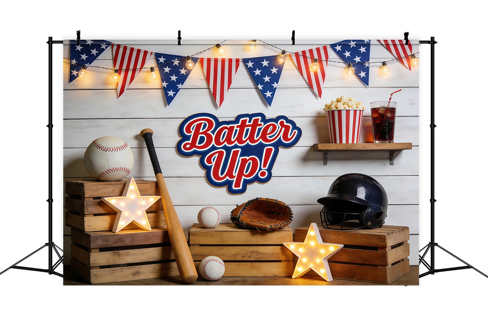 Baseball Photo Backdrop Batter Up Dugout Decor Sports Theme Backdrop UK CSH61-191