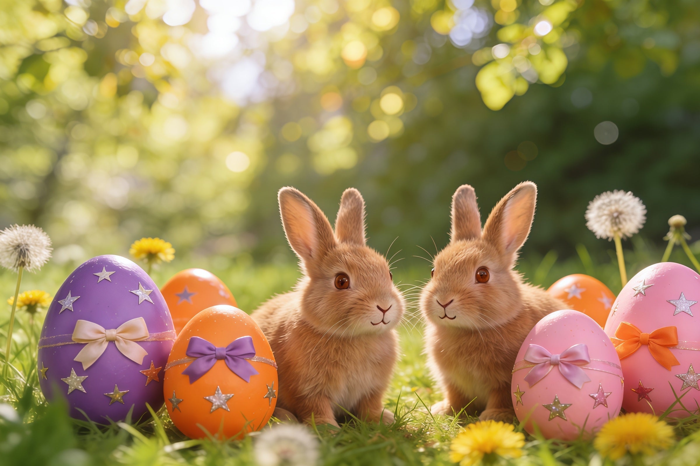 Easter Bunny Backdrop Spring Meadow Painted Eggs Backdrop Easter UK CSH61-23