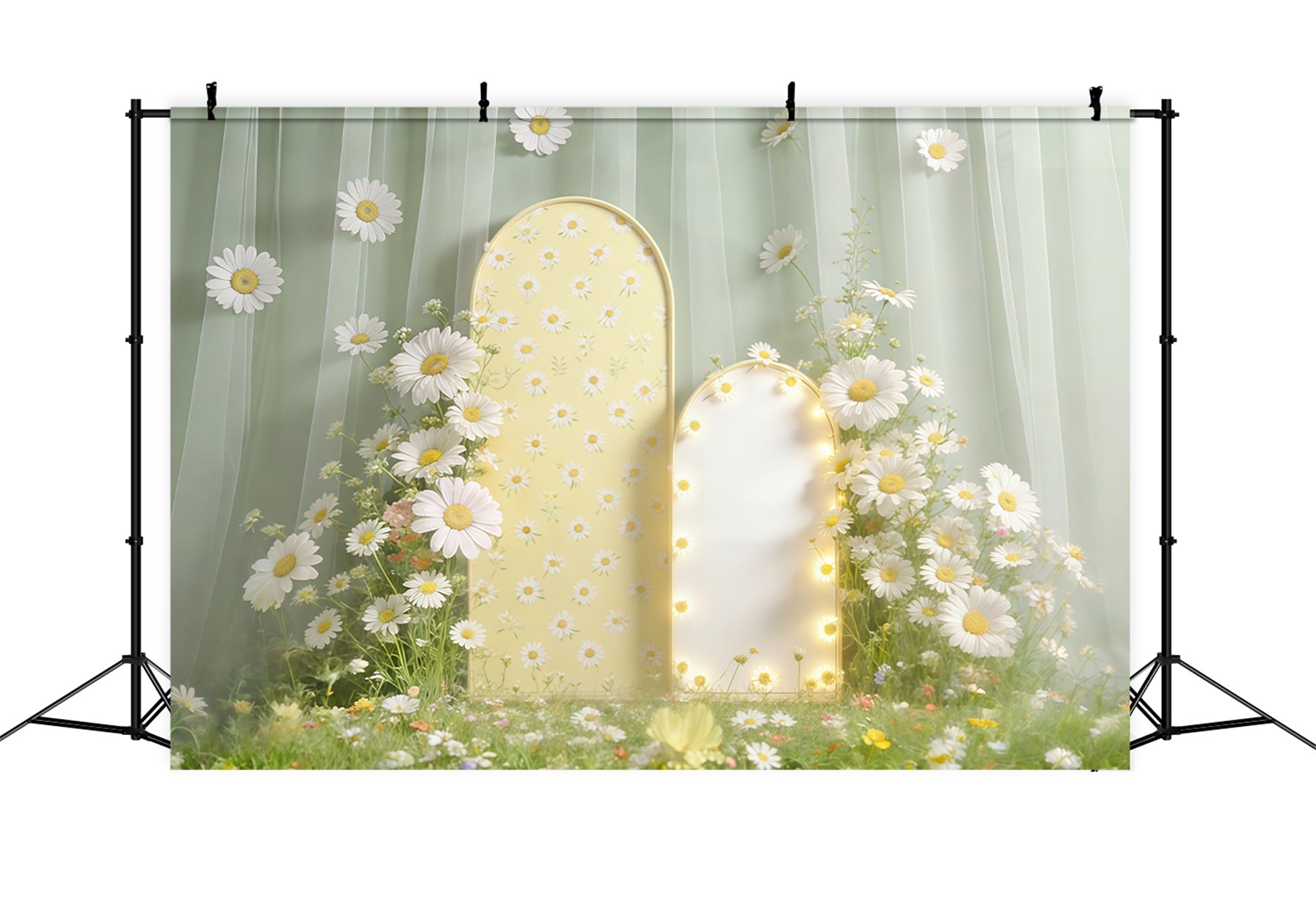 Easter Daisy Backdrop Flower Garden Arch Soft Light Photo Backdrop Easter UK CSH61-66