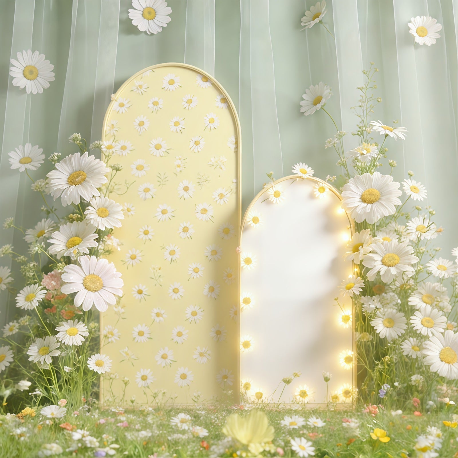 Easter Daisy Backdrop Flower Garden Arch Soft Light Photo Backdrop Easter UK CSH61-66