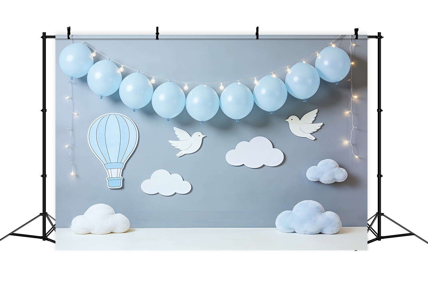 Cloud Backdrop Blue Balloon Bird Clouds Newborn Photography Backdrops UK CSH62-111