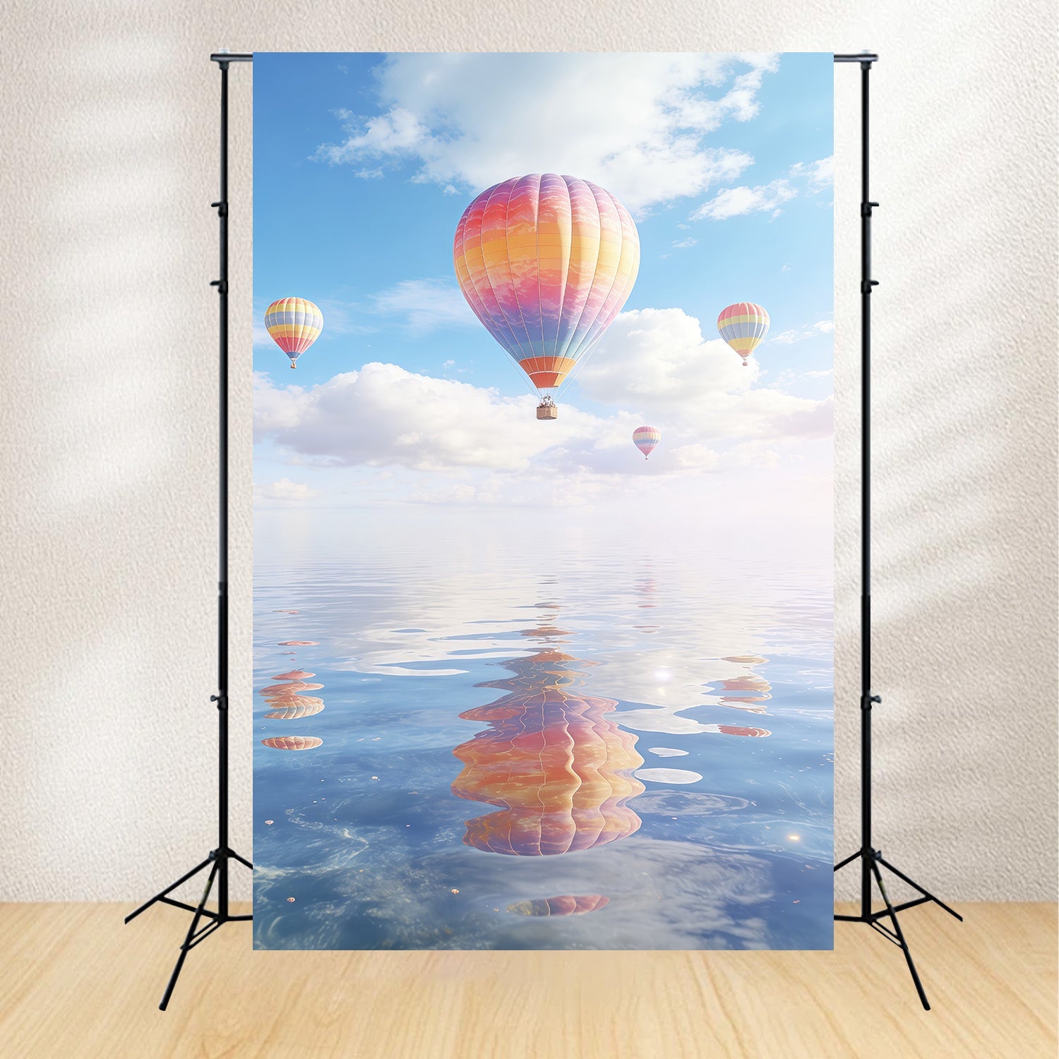 Clouds Backdrop Pastel Balloon Water Reflection Sky Blue Backdrop UK CSH62-112