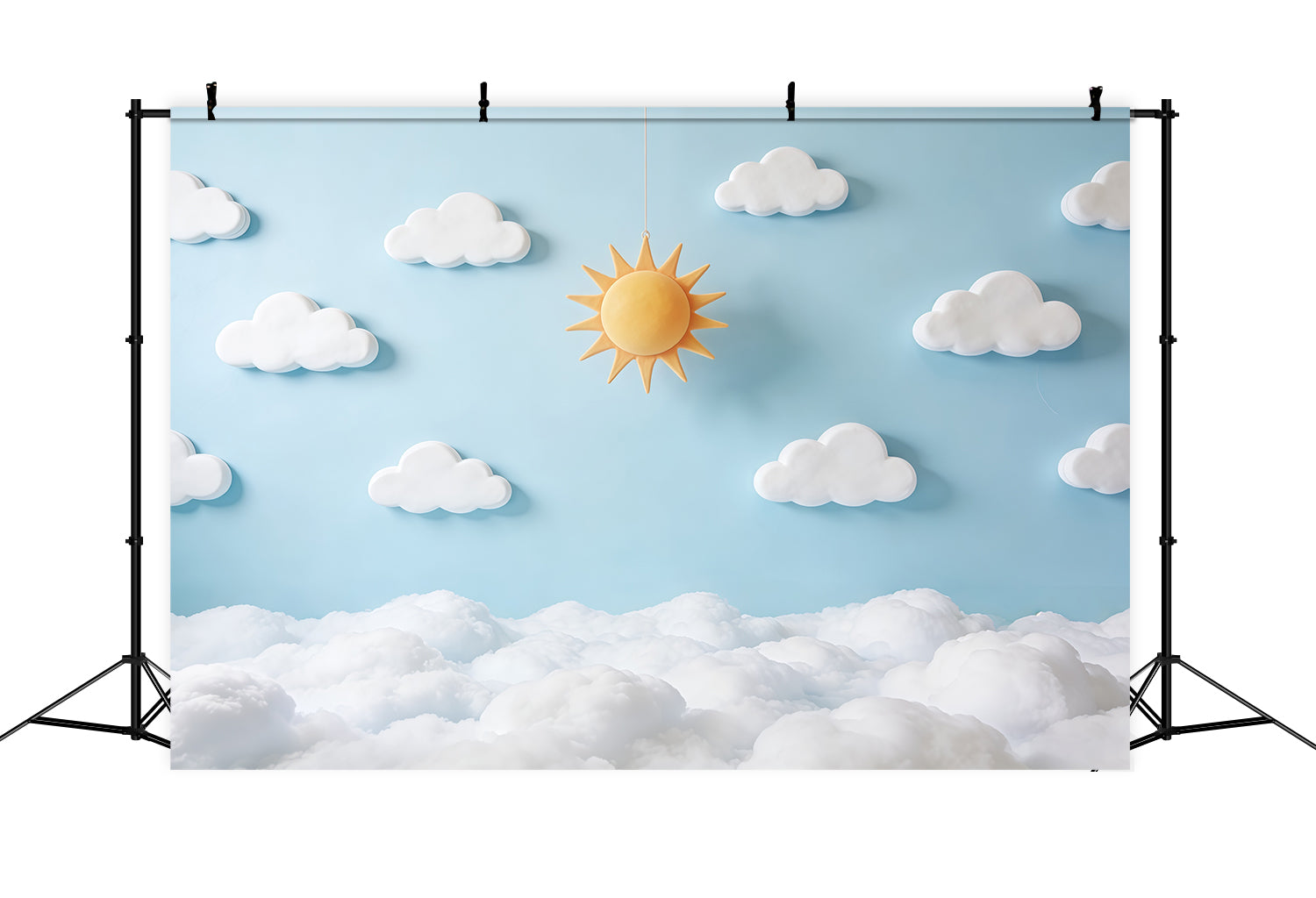 Clouds Photo Backdrop Sun Cutout Blue Sky Newborn Backdrop UK CSH62-117