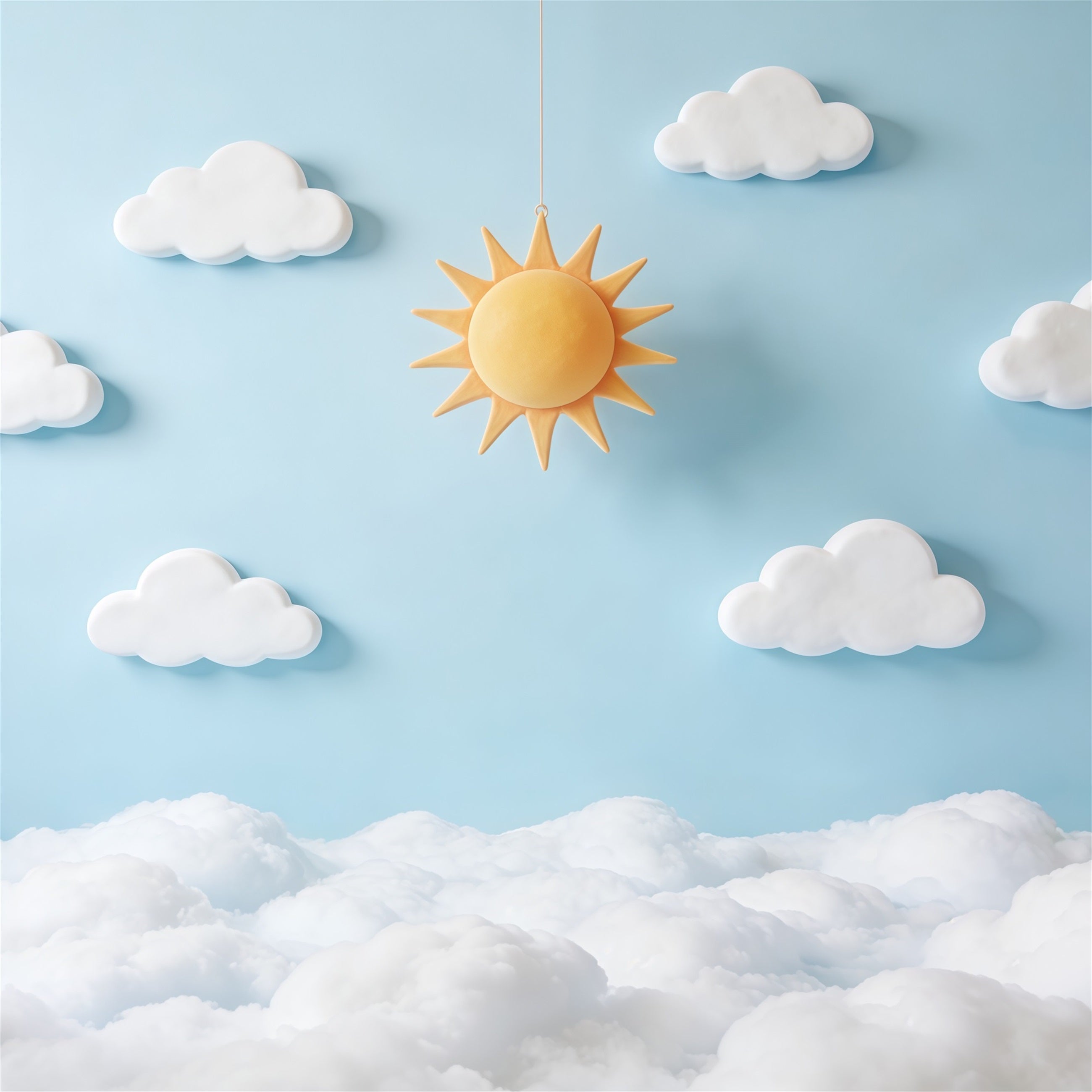Clouds Photo Backdrop Sun Cutout Blue Sky Newborn Backdrop UK CSH62-117