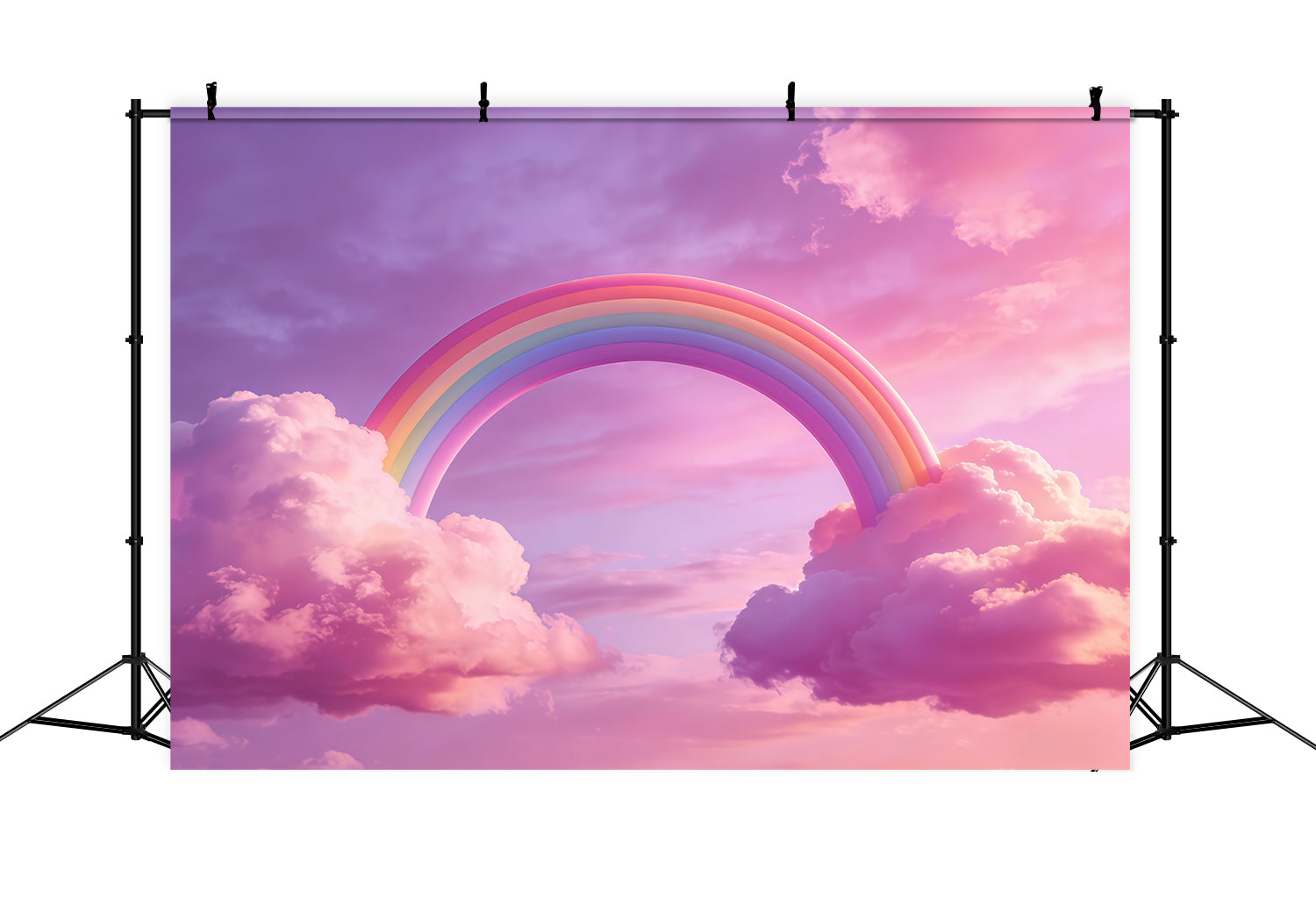 Sky And Clouds Backdrop Pastel Rainbow Pink Clouds Children Backdrops UK CSH62-133