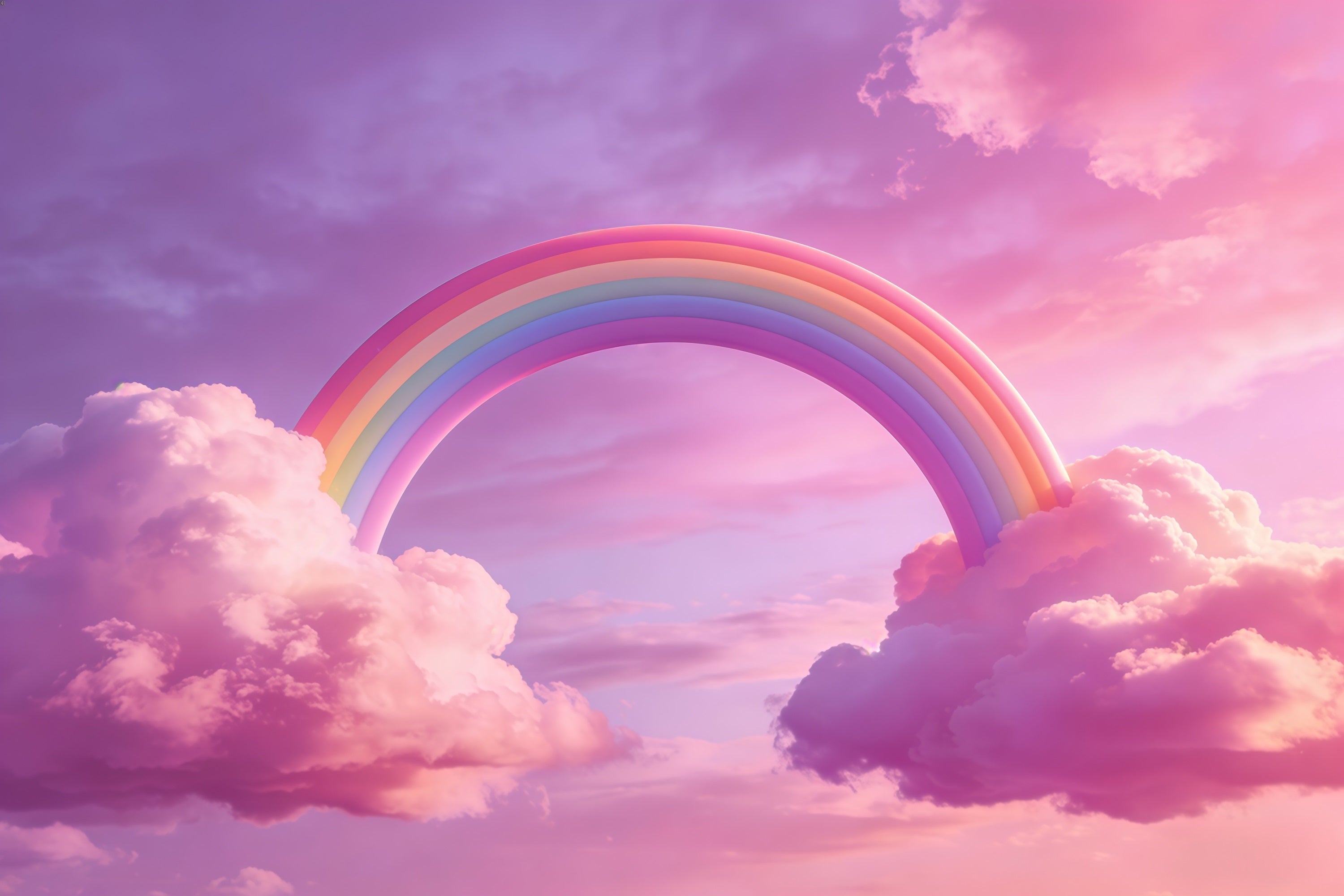 Sky And Clouds Backdrop Pastel Rainbow Pink Clouds Children Backdrops UK CSH62-133