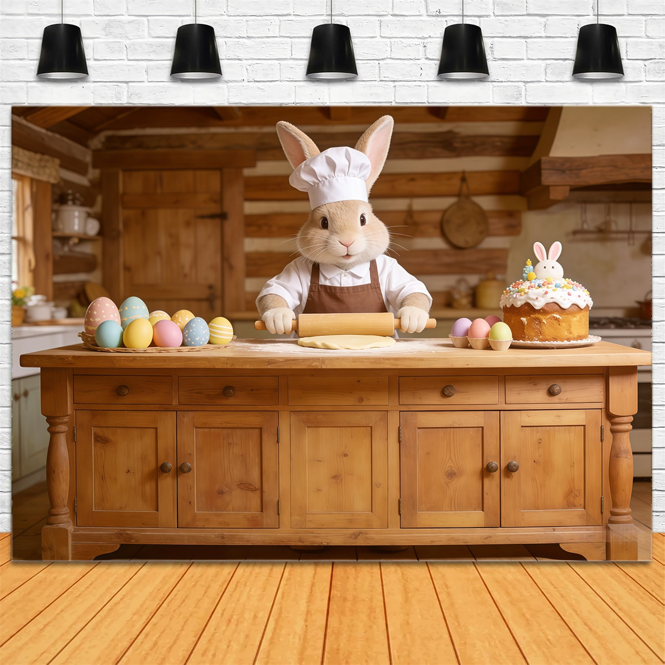 Easter Bunny Backdrop Baker Rabbit Cake Kitchen Easy Easter Backdrop UK CSH62-72
